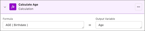 Calculation step to calculate age.