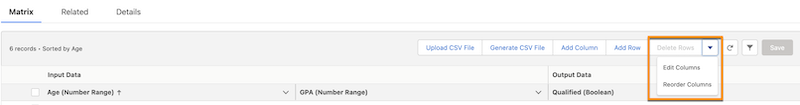 Down arrow for version actions menu.