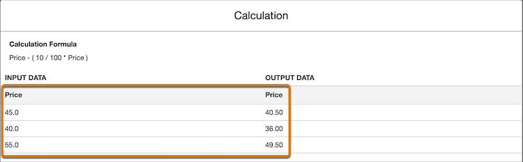 List group's simulation on calculation element.