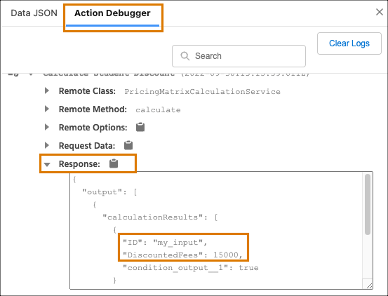 Omniscript action debugger