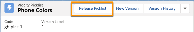 Location of the ​Release Picklist​​ button