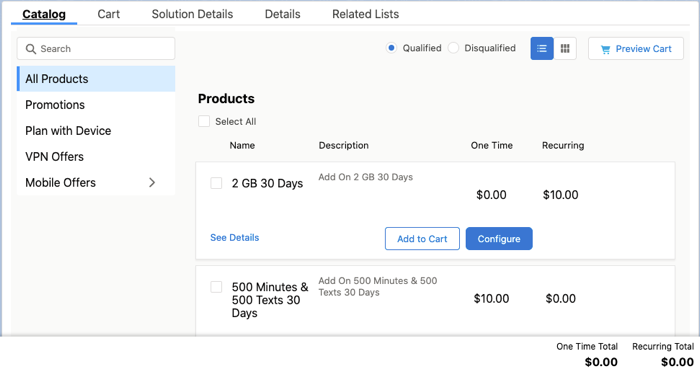 Preview Cart