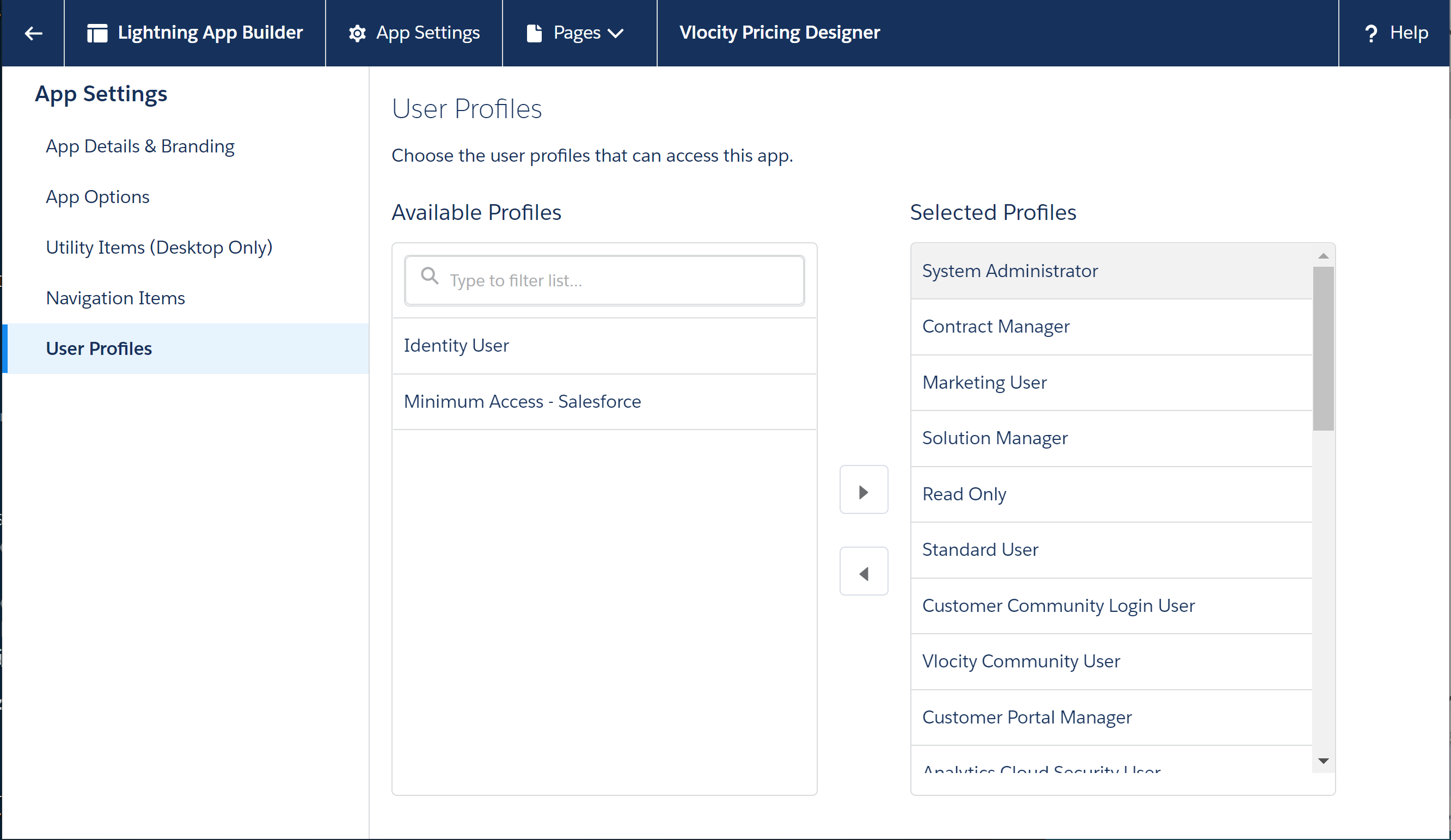 Admin Profile page