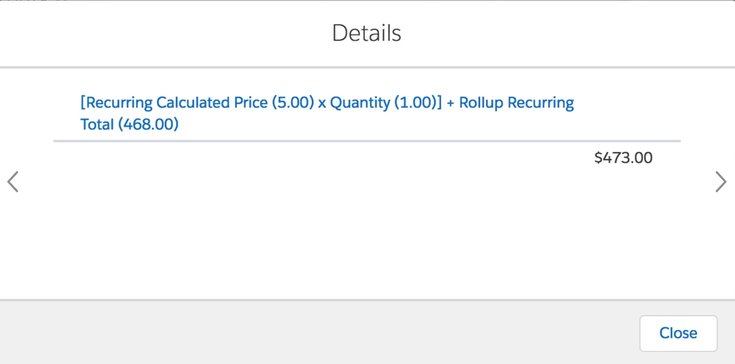 Price Detail Popup