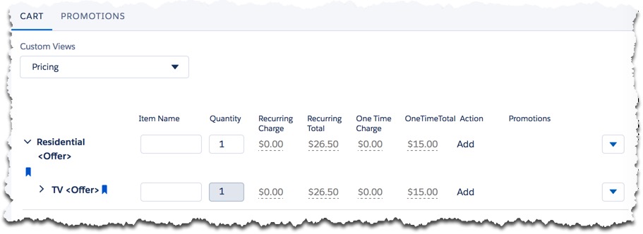 A line item is expanded, revealing a child line item.