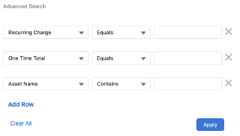 Advanced search dialog with options to search for specific attribute values