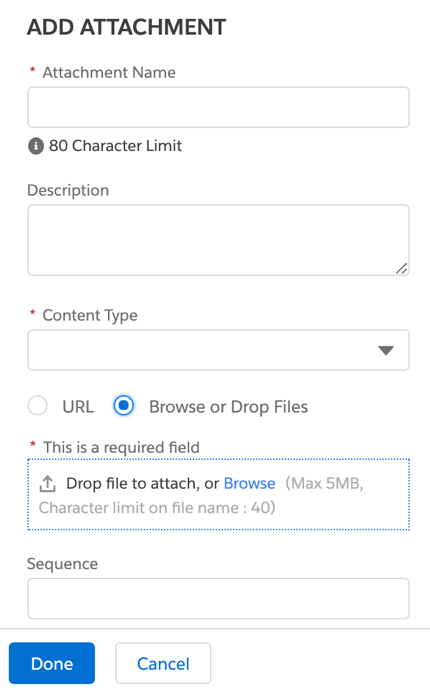 The Add Attachment panel