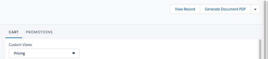 The View Record button in the cart.
