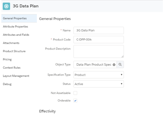 Product selling period fields in the product dialog