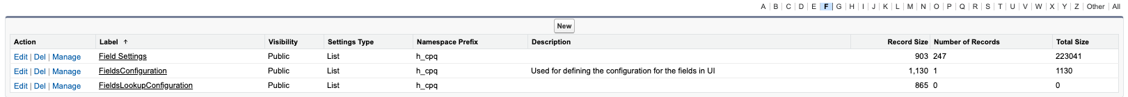 Finding Field Settings within Custom Settings.