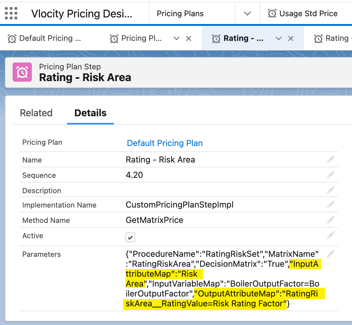 Rating - Risk area
