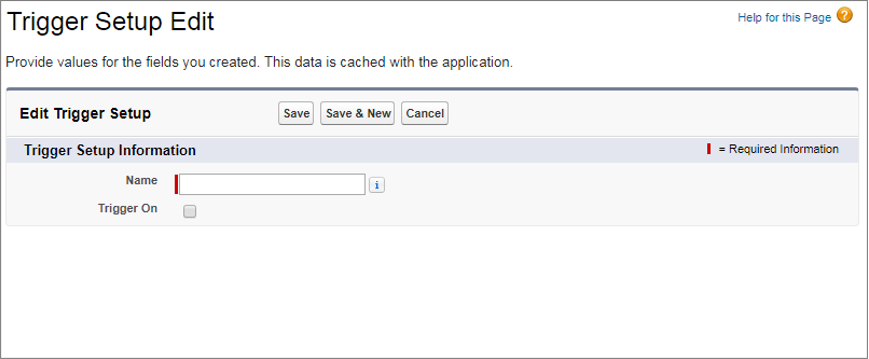 The Trigger Setup Edit page includes the Trigger On checkbox.