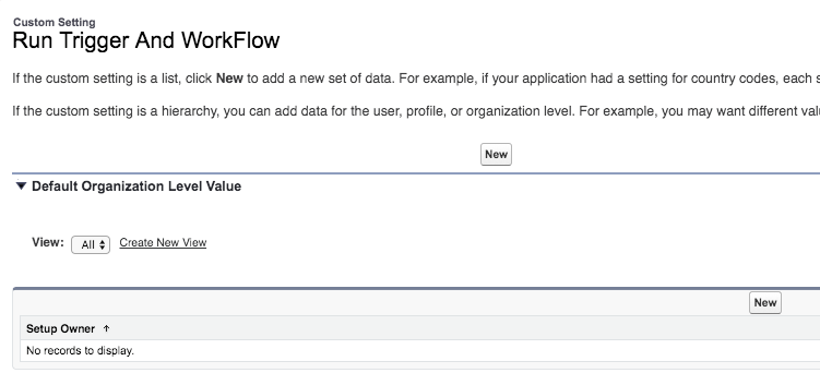 Run Trigger and Workflow Custom Setting