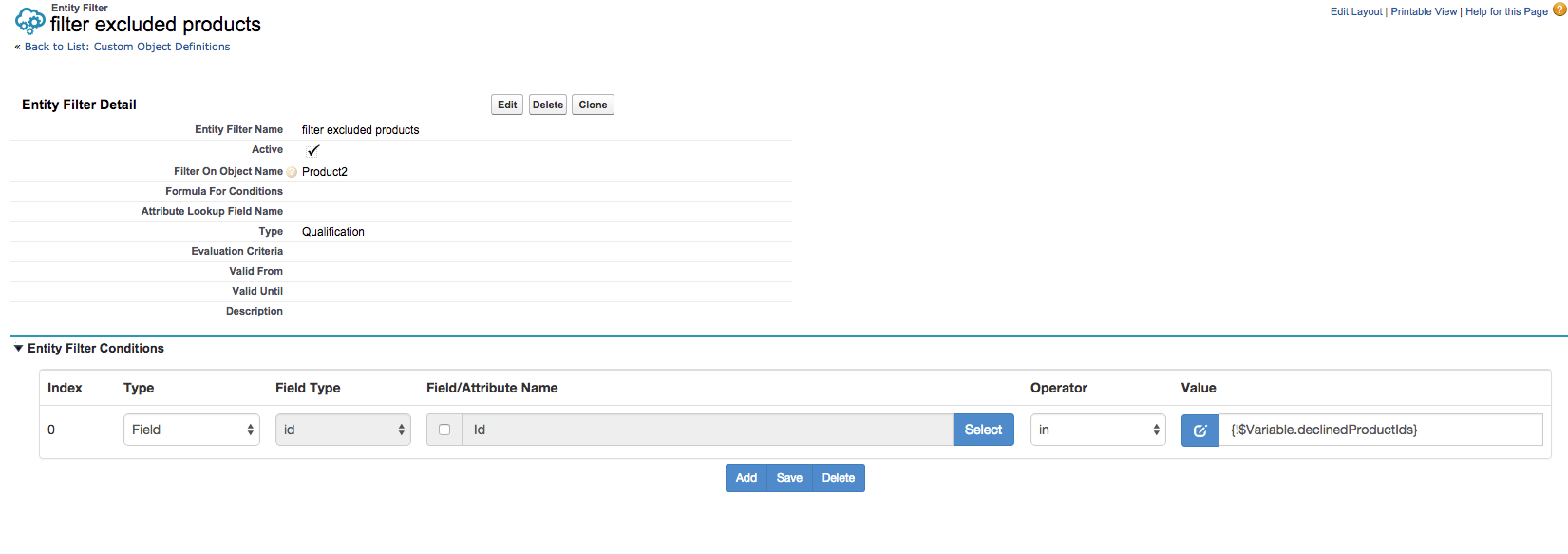 Filter Excluded Products