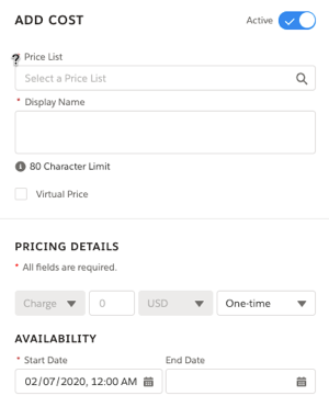 Add Cost