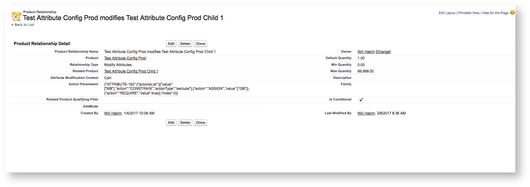 Test Attribute Config Prod