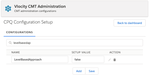The LevelBasedApproach field with the Setup Value set to False