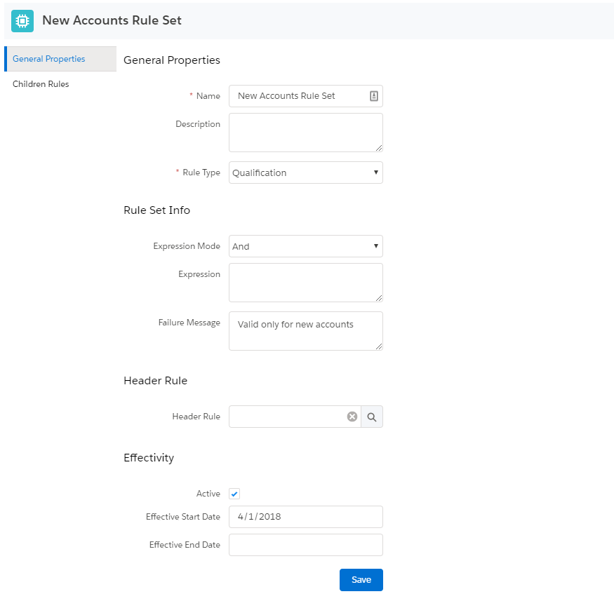 Set a Failure Message in a ruleset's General Properties.