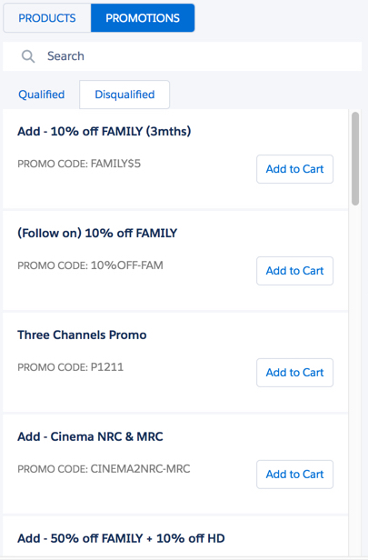 The Promotions tab with five Disqualified promotions listed.