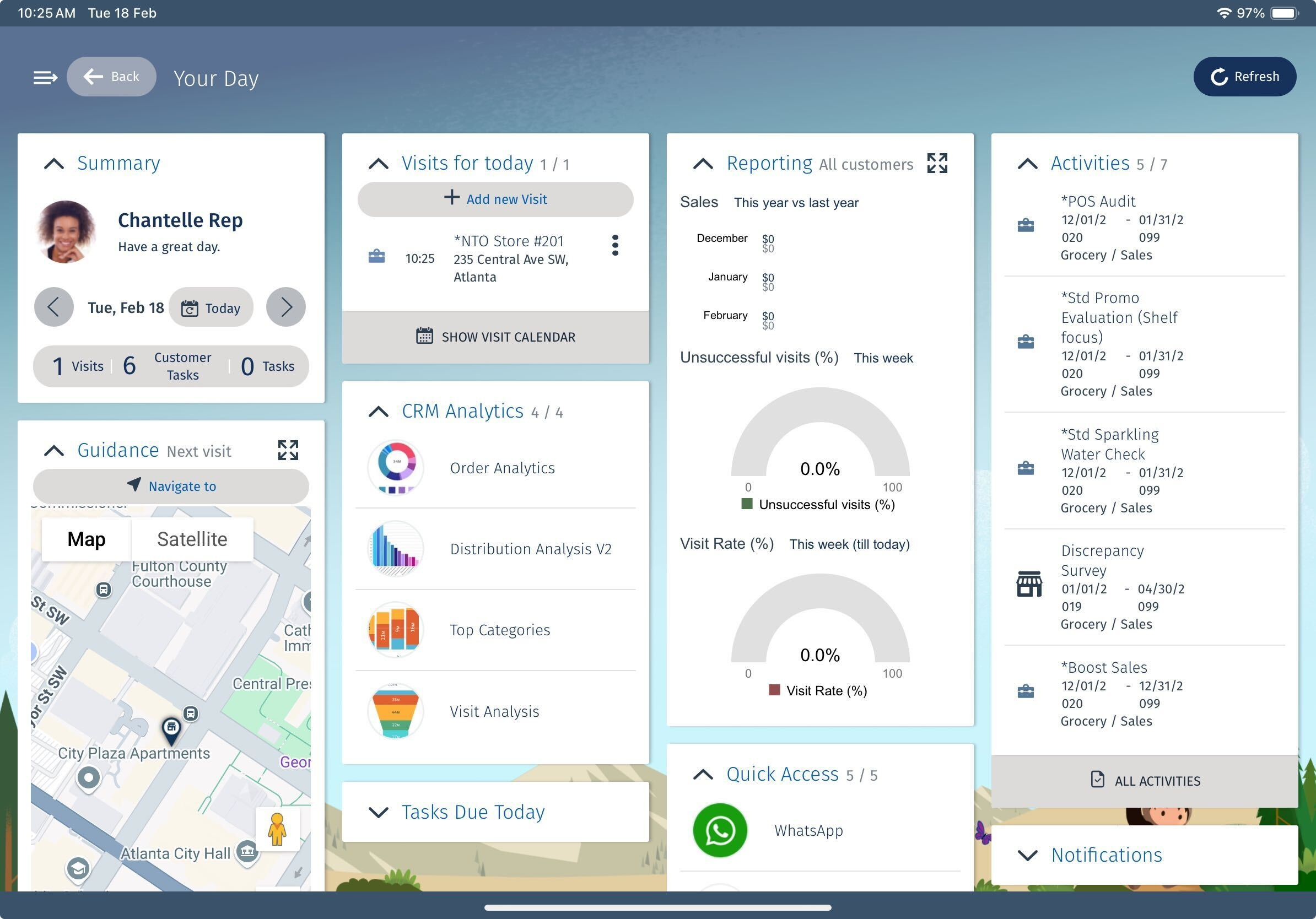 Sales rep icon in the CG Offline mobile app