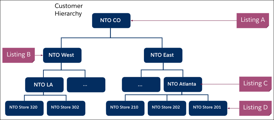 Account hierarchy for the account NTO CO