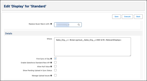 The named query definition of the Displays tracked object.
