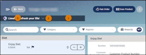 Banner filters in an order header