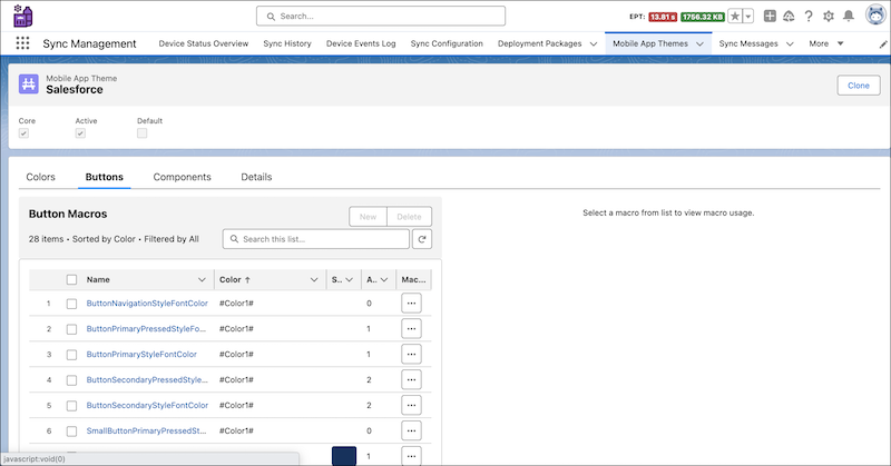Button Macros in the default Salesforce theme
