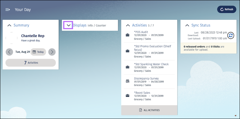 The simulated app shows the collapsed Display card.