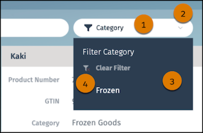 Dropdown component that filters orders by category