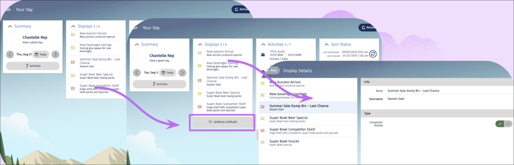 Image shows the parent list and details pages of display record.