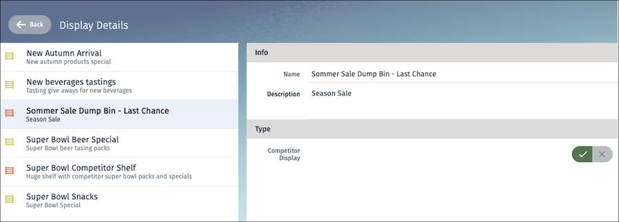 Shows the master-detail page of the record selected by the user.