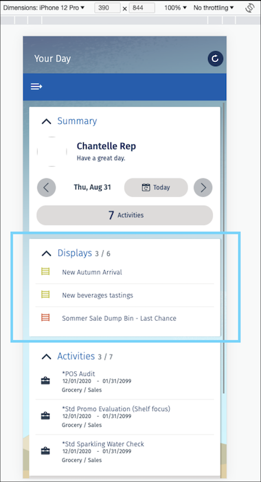 Simulator ap view resized to iPhone layout.
