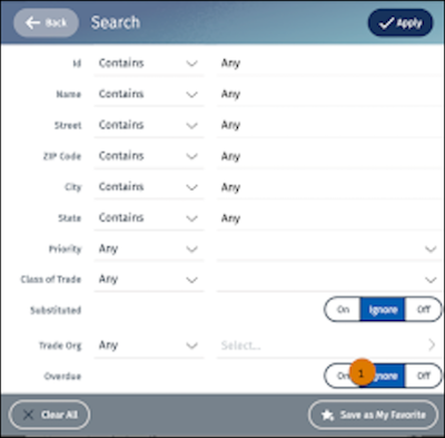 TriState buttons On, Off, and Ignore on the Search page