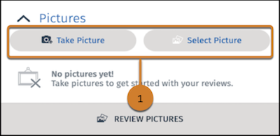Action buttons to Take Picture and Select Picture in the ActionBar component
