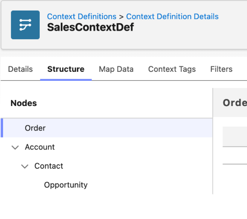 Sample context definition for generating an Apex class