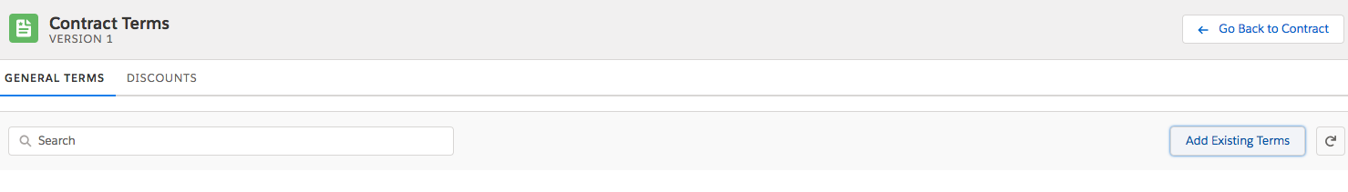 The General Terms tab on the Contract Terms page.