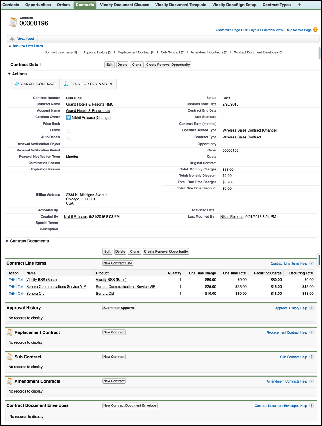 Contract detail screenshot