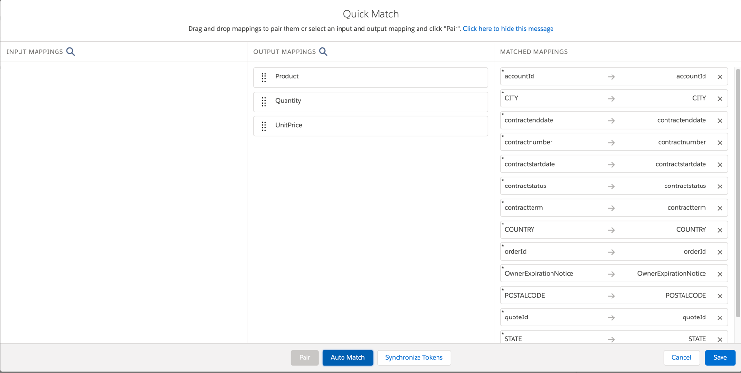 Map the Input column with the Output column.