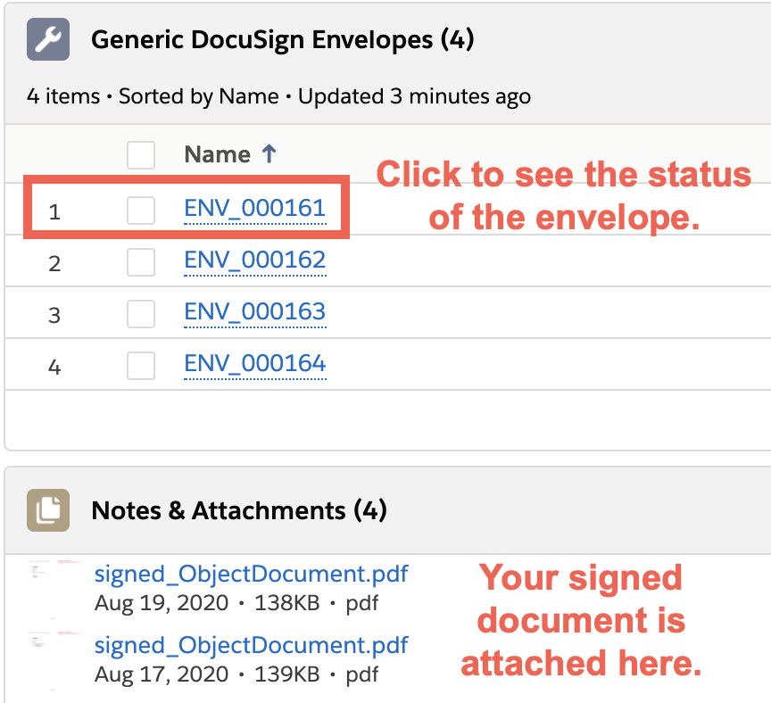The Envelope links and the Notes & Attachments section.