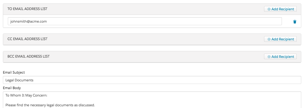 Illustrates the Generate Document Omniscript step configuration.