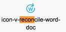 Icon reconcile Word screenshot