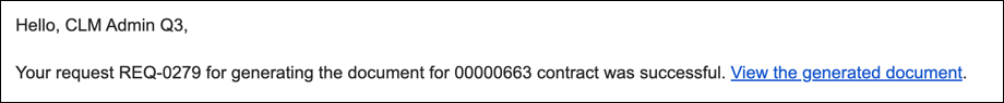 Sample document generation success email.