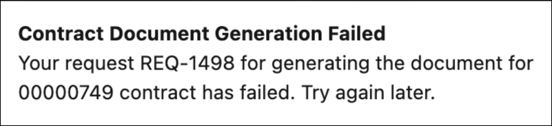 Configure document generation failure notification.