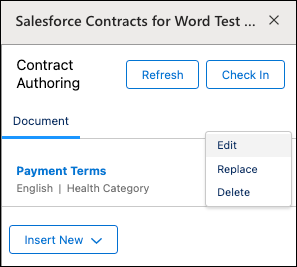 Various options to update clauses in a document.