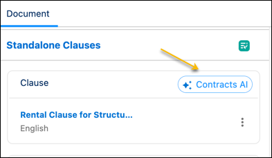 The Contracts AI label gets associated with the clause.