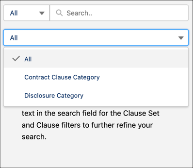 Filter on the basis of clause category.