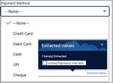 The extracted result for a picklist field must be manually added.