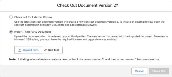 Upload the file received from the external reviewer.