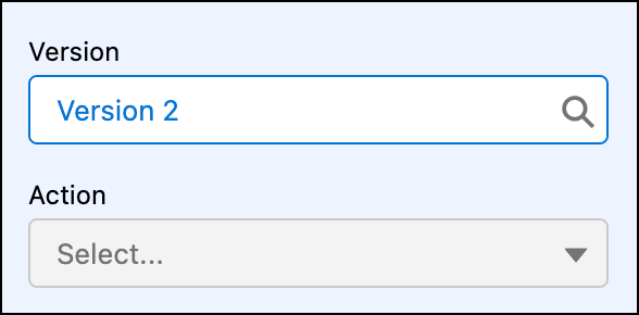 Select version from the version dropdown.